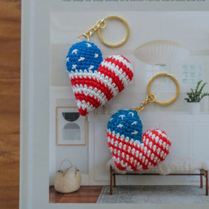 Flag inspired Heart Keychain