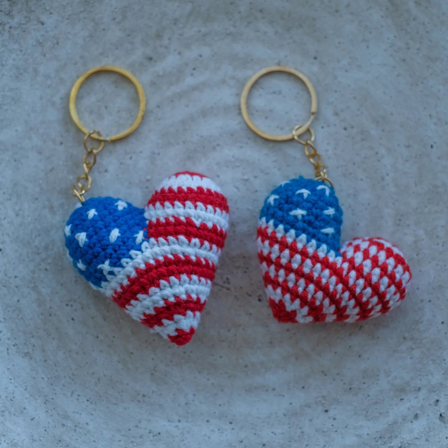 Flag inspired Heart Keychain