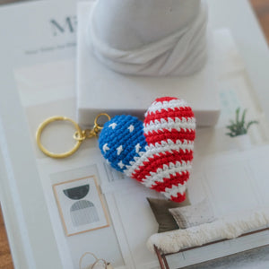 Flag inspired Heart Keychain