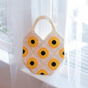 Boho Floral Crochet Handmade Bag