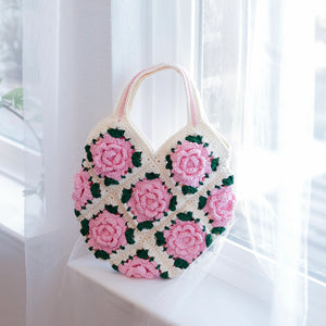 Boho Floral Crochet Handmade Bag