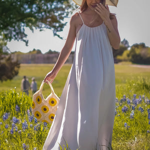 Boho Floral Crochet Handmade Bag