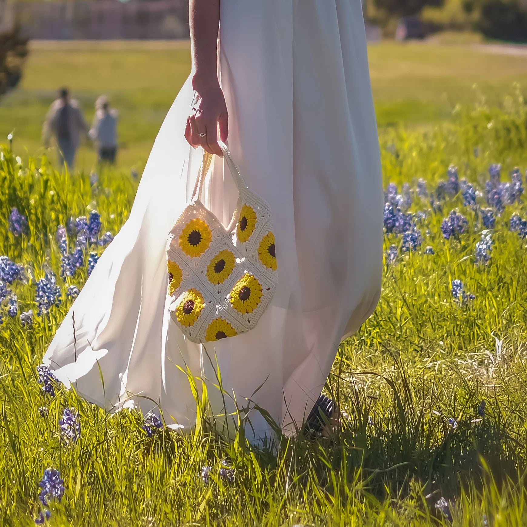 Boho Floral Crochet Handmade Bag