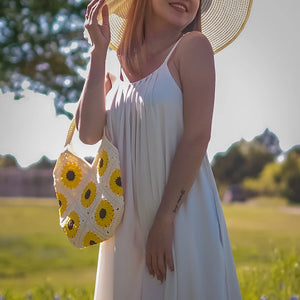 Boho Floral Crochet Handmade Bag